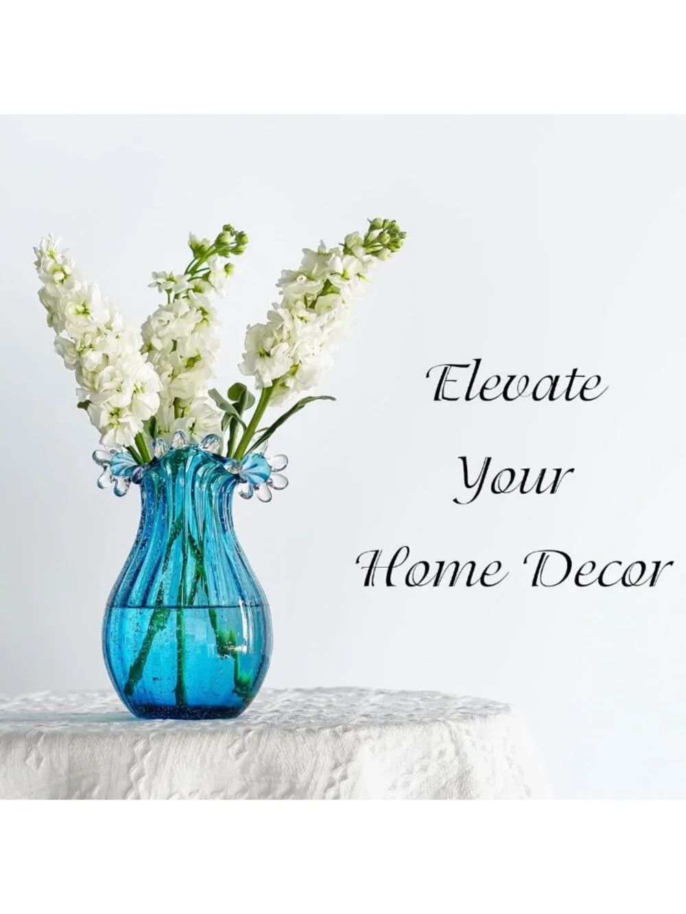 Modern 8-Inch Blown Glass Bubble Vase - Stylish Art Decor for Flowers